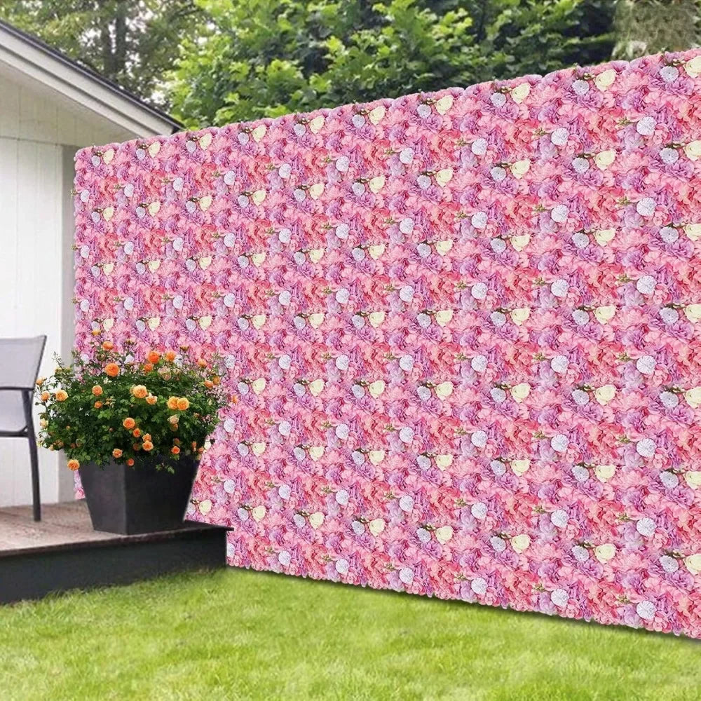 12Pcs 3D Silk Flower Wall Panels Backdrop Hydrangea Rose Weddings