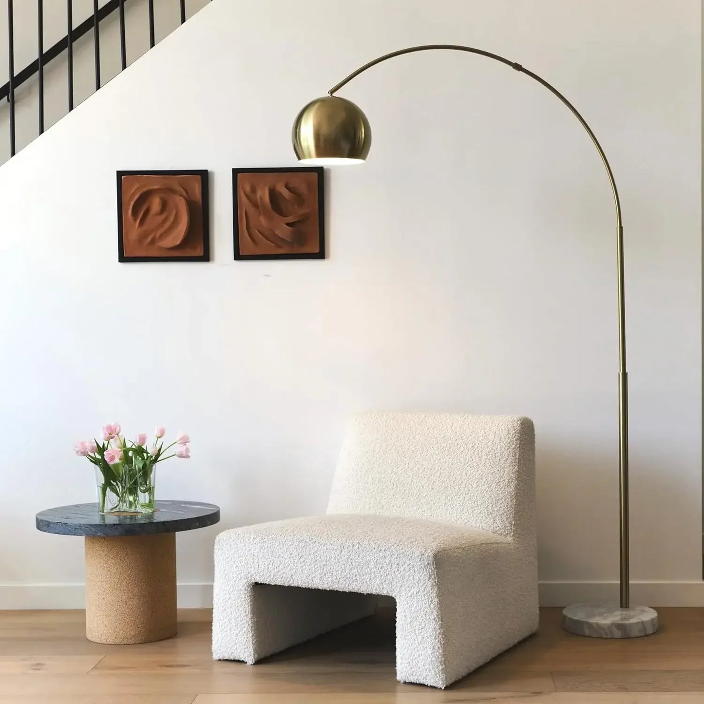 Brightech Olivia Arc Floor Lamp for Living Room and Bedroom