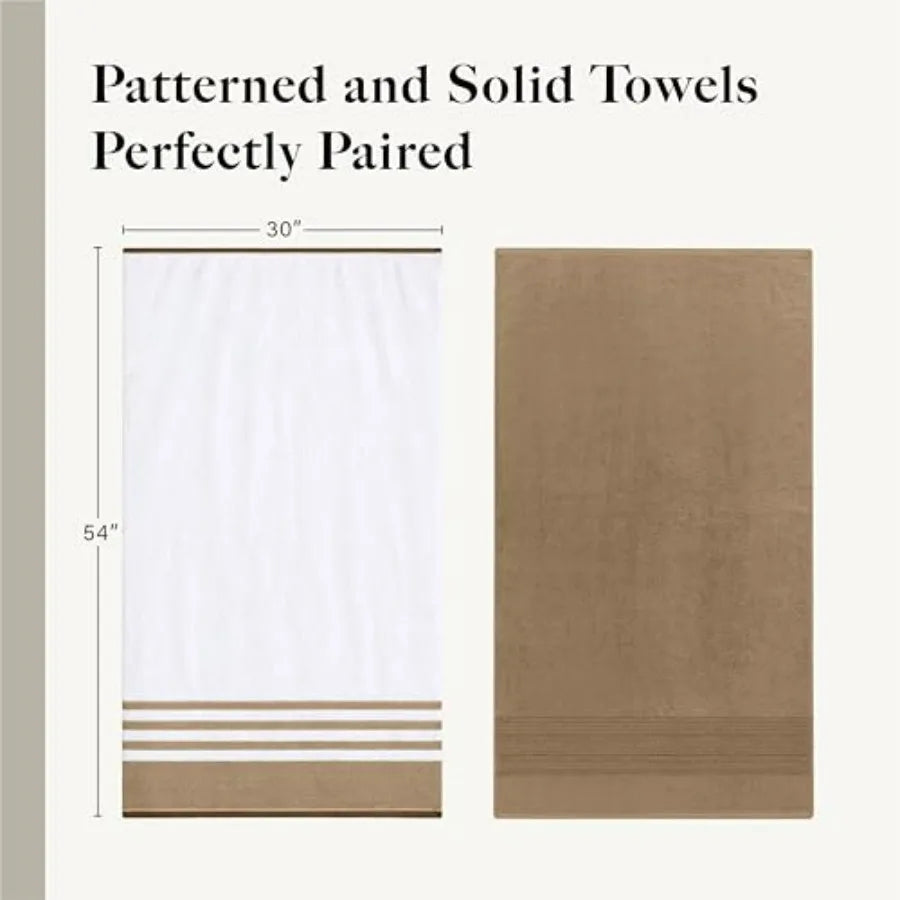 Six Piece Cotton Bath Towel Set Ultra Absorbent Quick Dry