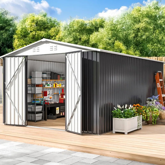 XIAOLANG Metal Outdoor Storage Shed With Lockable Doors