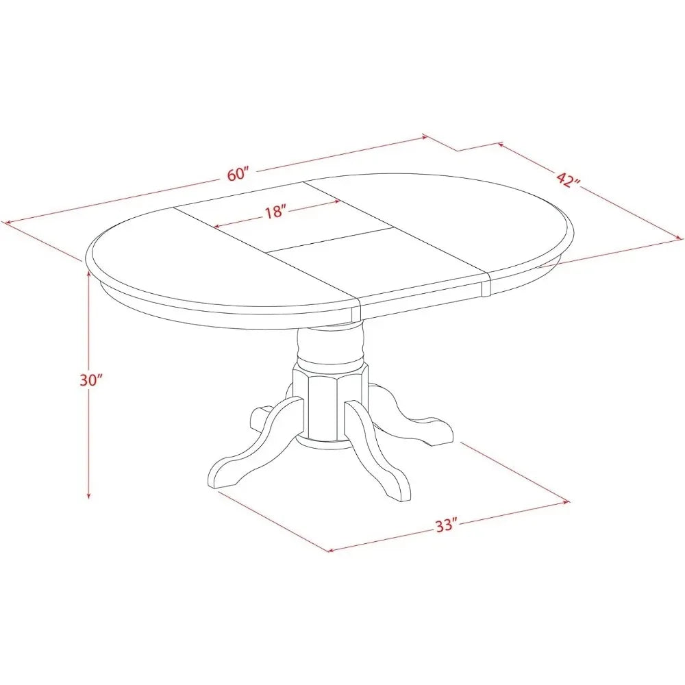 Oval Dining Room Set With Butterfly Leaves And Linen Chairs