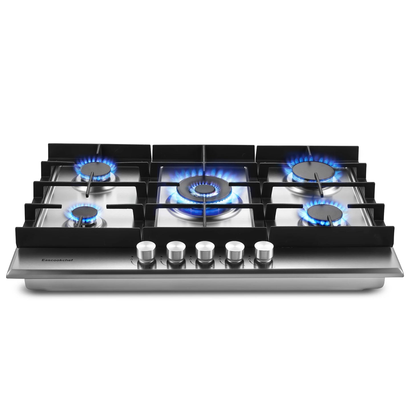 TopStrong 30 Inch Built In Stainless Steel Gas Cooktop Five High Power Burners