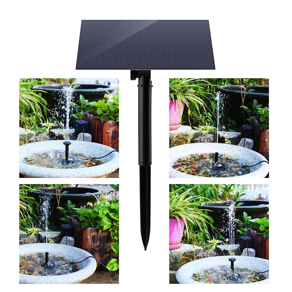 Solar Panel Fountain Pump 5W 180Lh for Garden and Aquarium