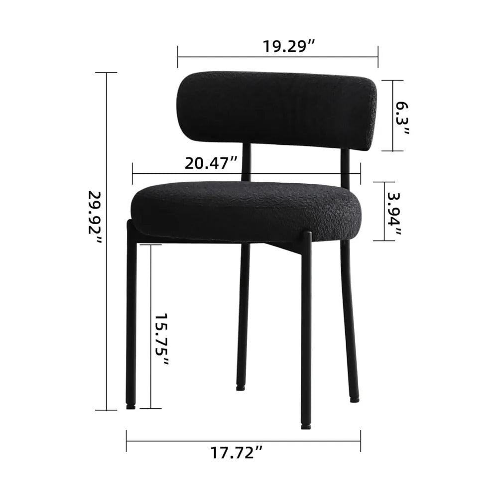 MOYU Boucle Dining Chairs Set of 4 Modern Upholstered