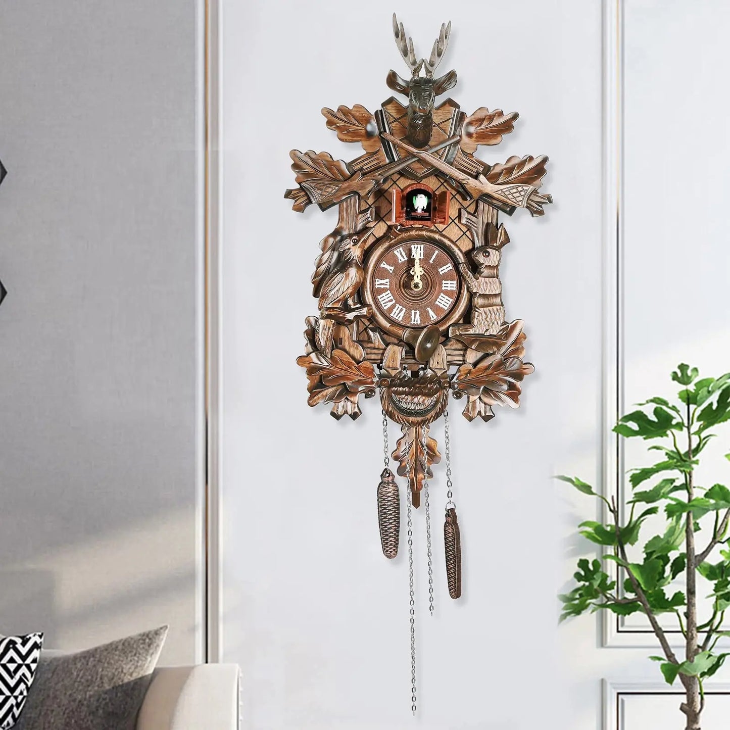 Black Forest Cuckoo Wall Clock, Traditional German Style