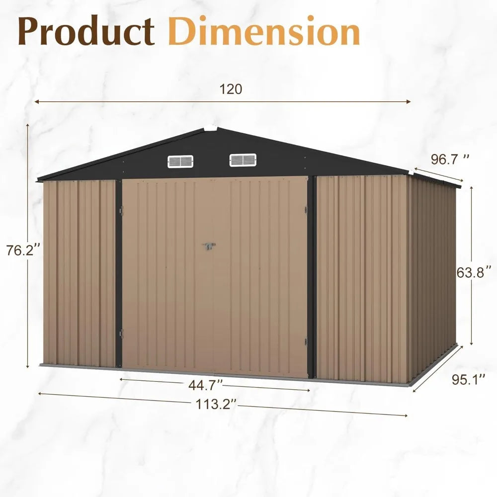 XIAOLANG Metal Garden Shed Waterproof Lockable Tool Storage