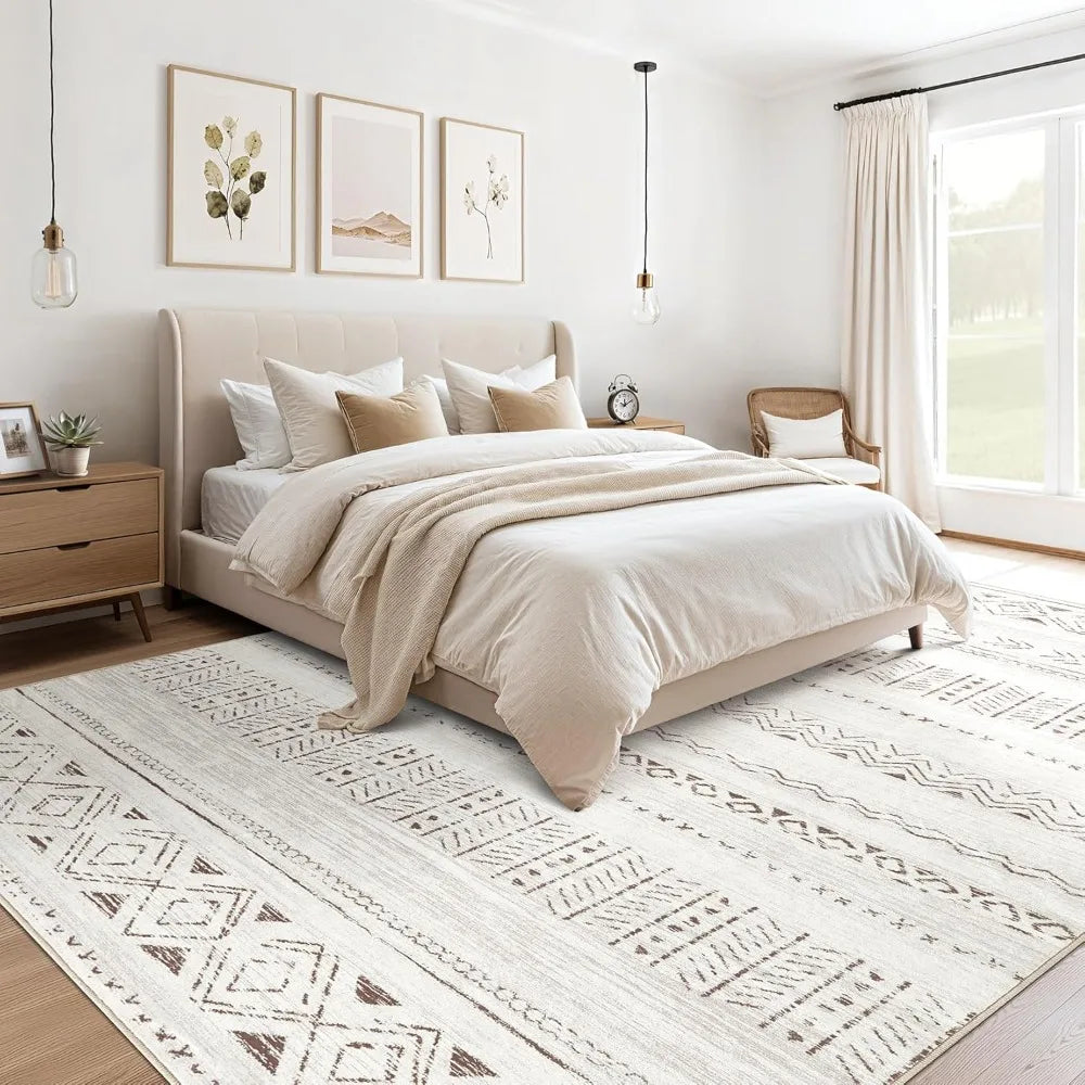 Soft Bohemian Moroccan Style Rug For Living Rooms And Bedrooms