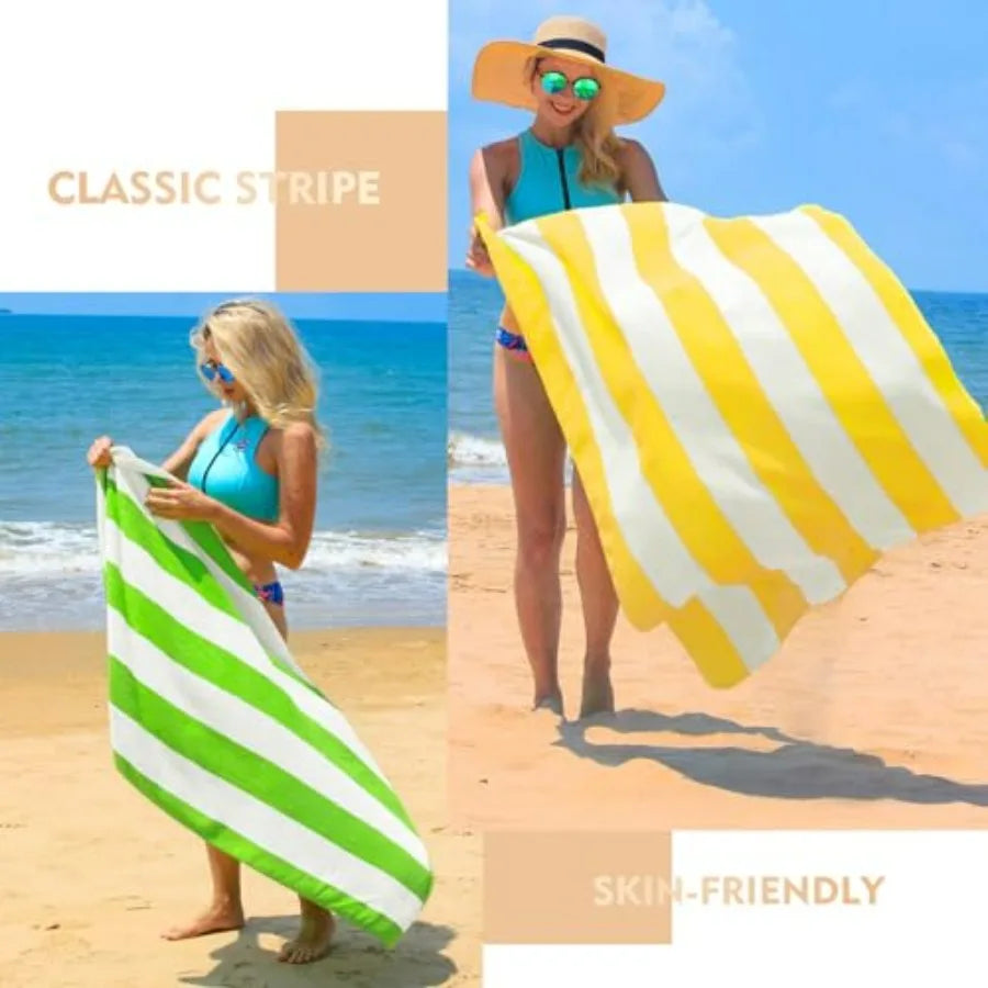 Cotton Beach Towel Set For Travel Pool And Bath Use