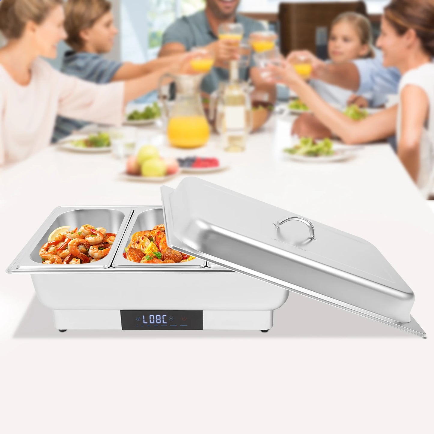 Bymaocar 9L Electric Chafing Dish Buffet With Digital Temperature Control