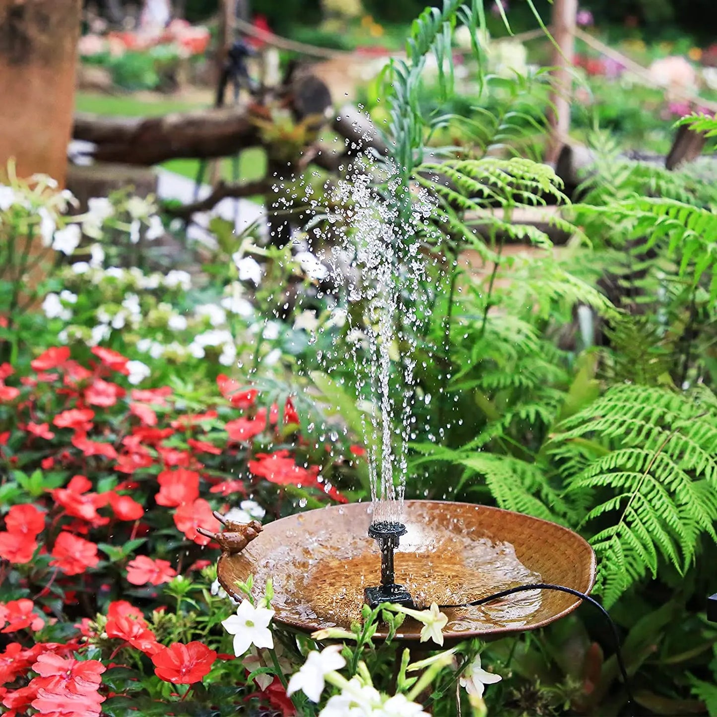 Solar Fountain Pump Kit For Aquarium Pond Lawn With 6 Nozzles