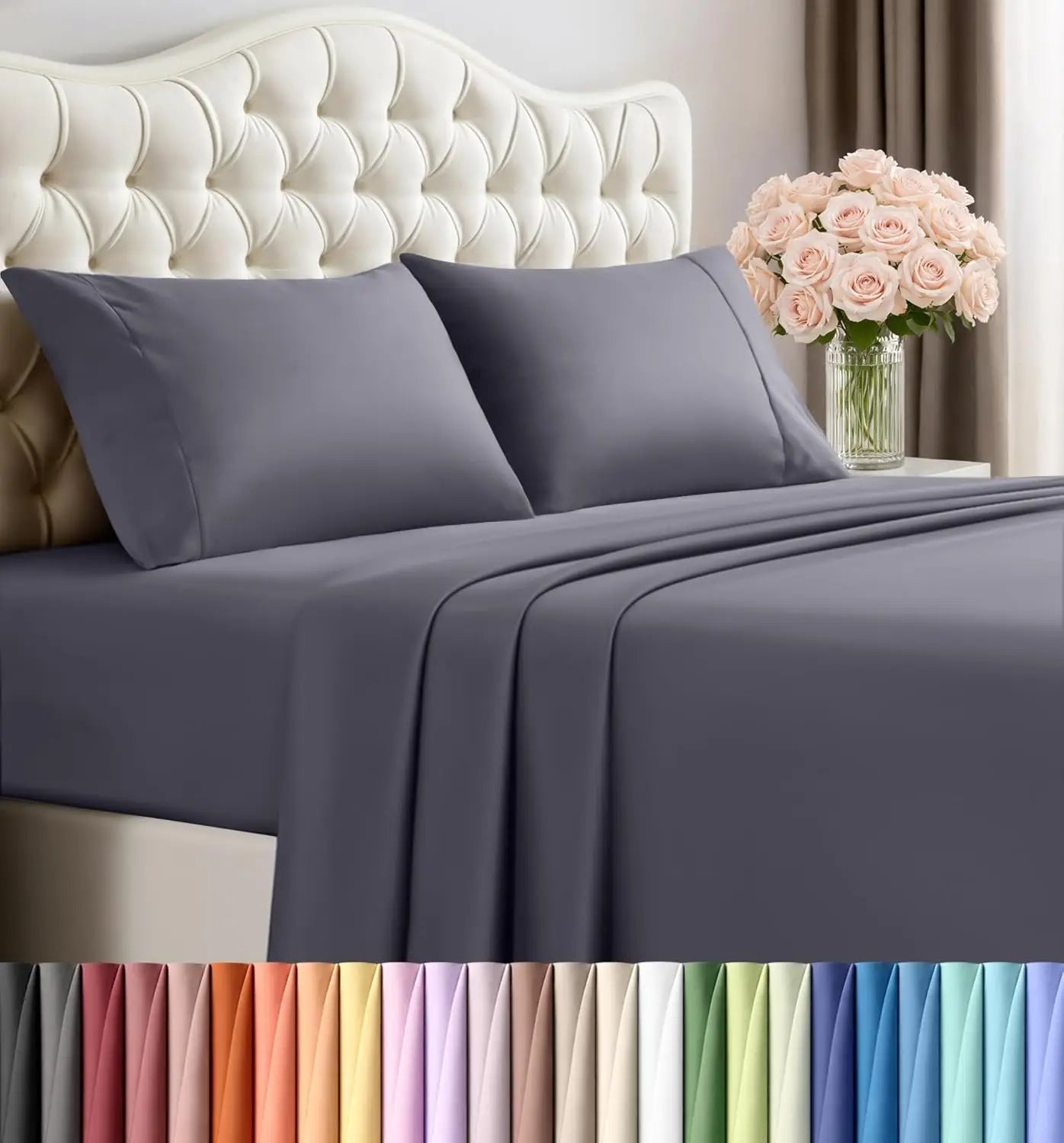 4 Piece Microfiber Sheet Set Soft Breathable Oeko Tex Certified