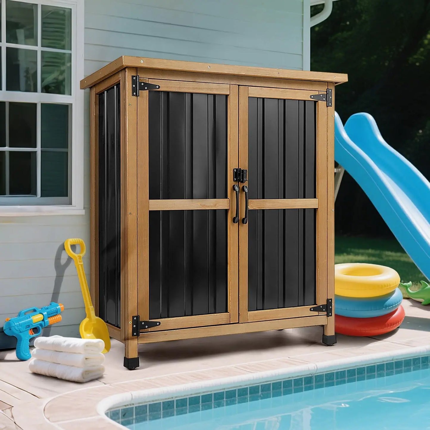 PetsCosset Outdoor Garden Storage Shed Cabinet Organizer