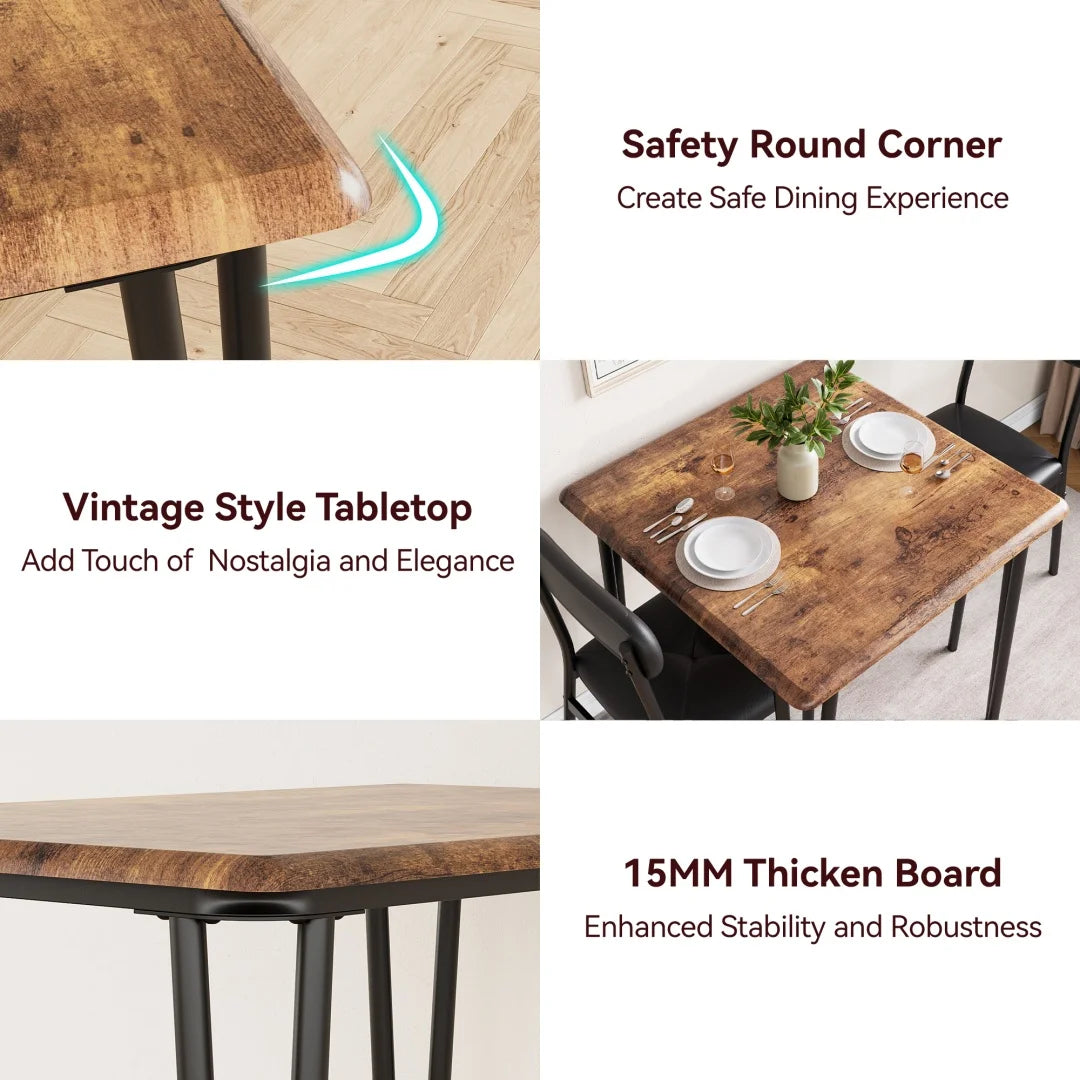 HiMISS Dining Table For 2 Wood Space Saving Modern Dinette