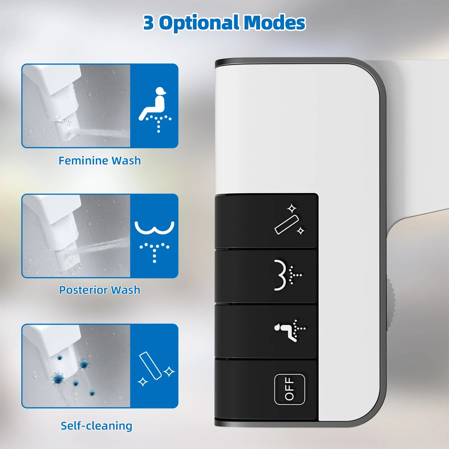 Hibbent Bidet Attachment For Toilet With Dual Nozzle And Adjustable Pressure