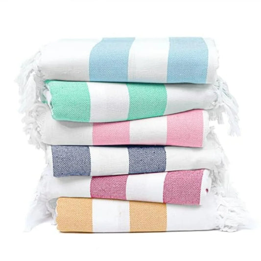 Beach Towel Set 100 Percent Cotton Hammam Stripe Quick Dry