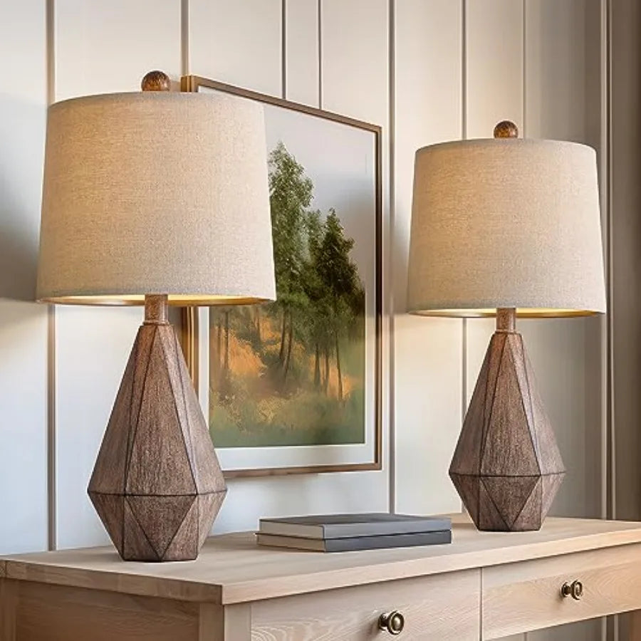 Retro Farmhouse Table Lamps Set Of Two For Living Room And Bedroom