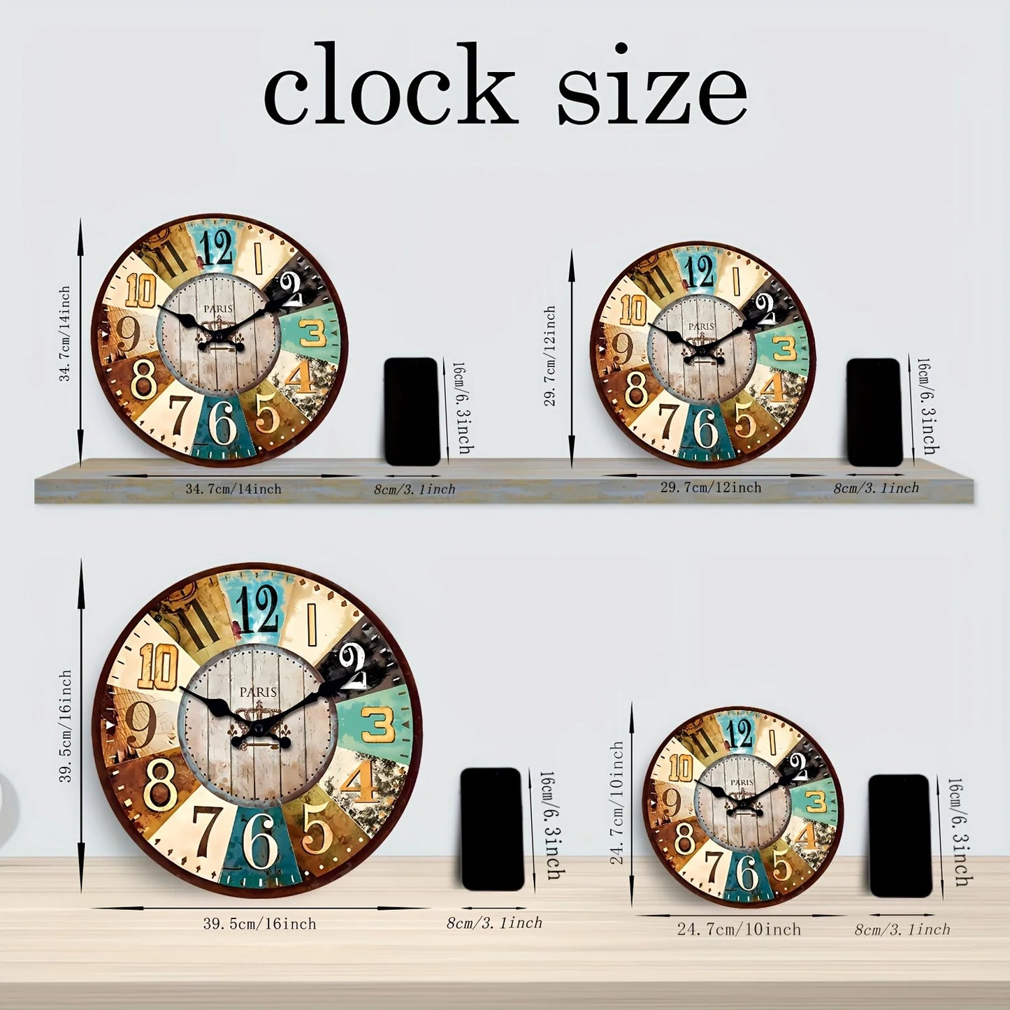 Constantplanet XMSJ Wooden Round Wall Clock With Lattice Roulette Design