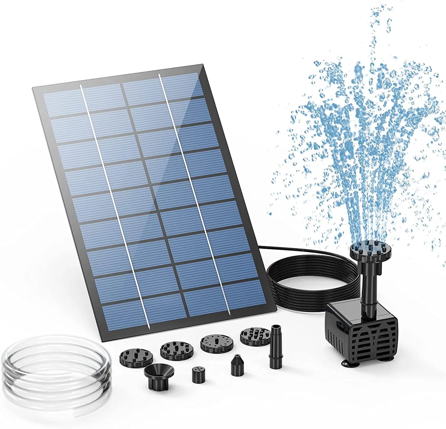 Solar Fountain Pump Kit For Aquarium Pond Lawn With 6 Nozzles
