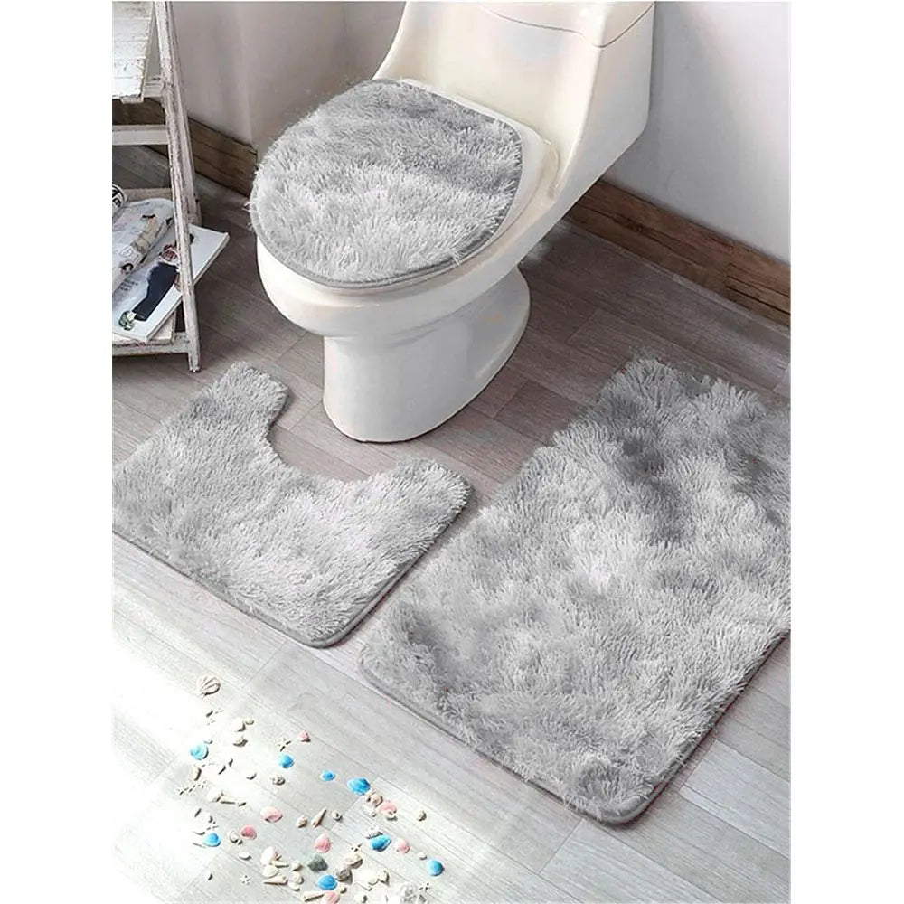 Tie Dye Bath Mat Set Non Slip Polyester Bathroom Rug