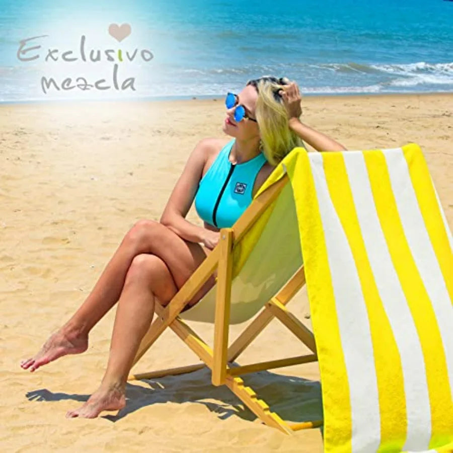 Cotton Beach Towel Set For Travel Pool And Bath Use