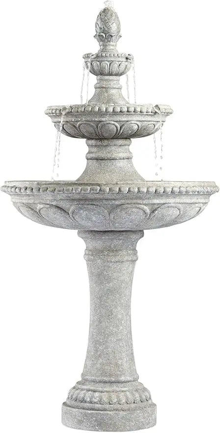 Lamps Plus Pineapple Tier Outdoor Stone Floor Fountain