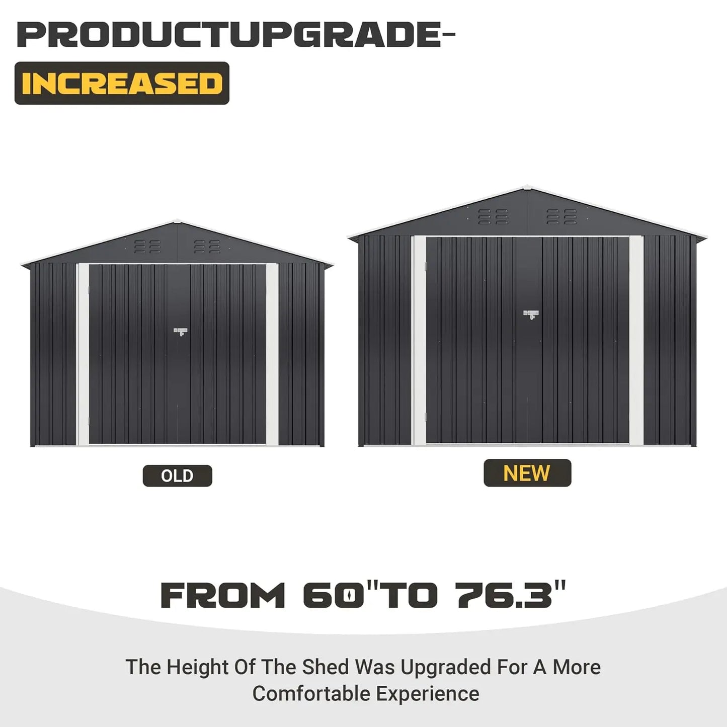 Outdoor Waterproof Metal Storage Shed With Reinforced Frame