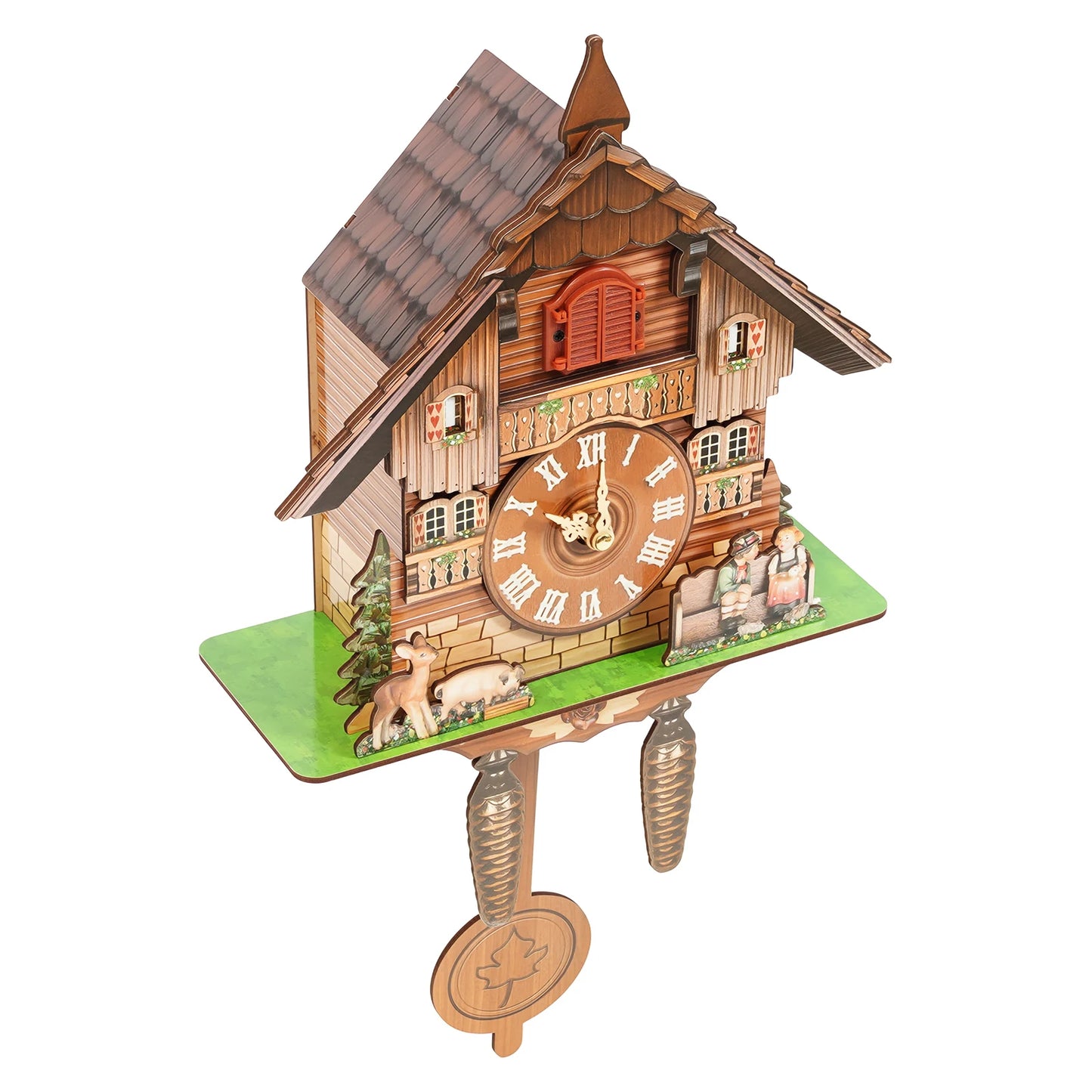 Wall Mount Cuckoo Clock Wood Chime Time Display Antique Style