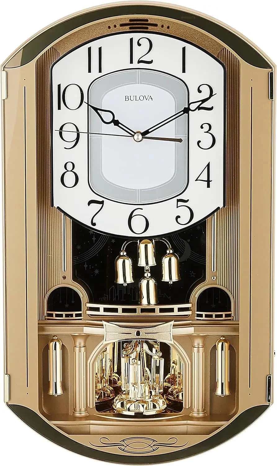 Music Wall Clock With Rotating Crystal Pendulum And 12 Melodies