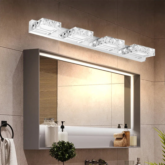 Bymaocar LED Bathroom Mirror Light Modern Crystal Wall Lamp