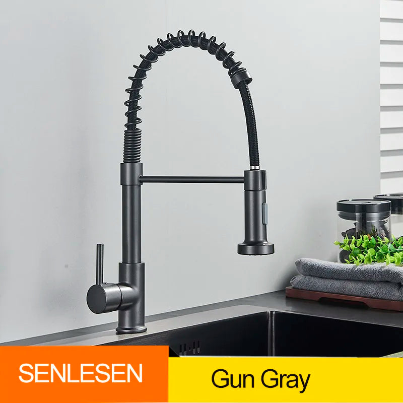 Senlesen Spring Pull Down Kitchen Faucet Hot Cold Water Mixer