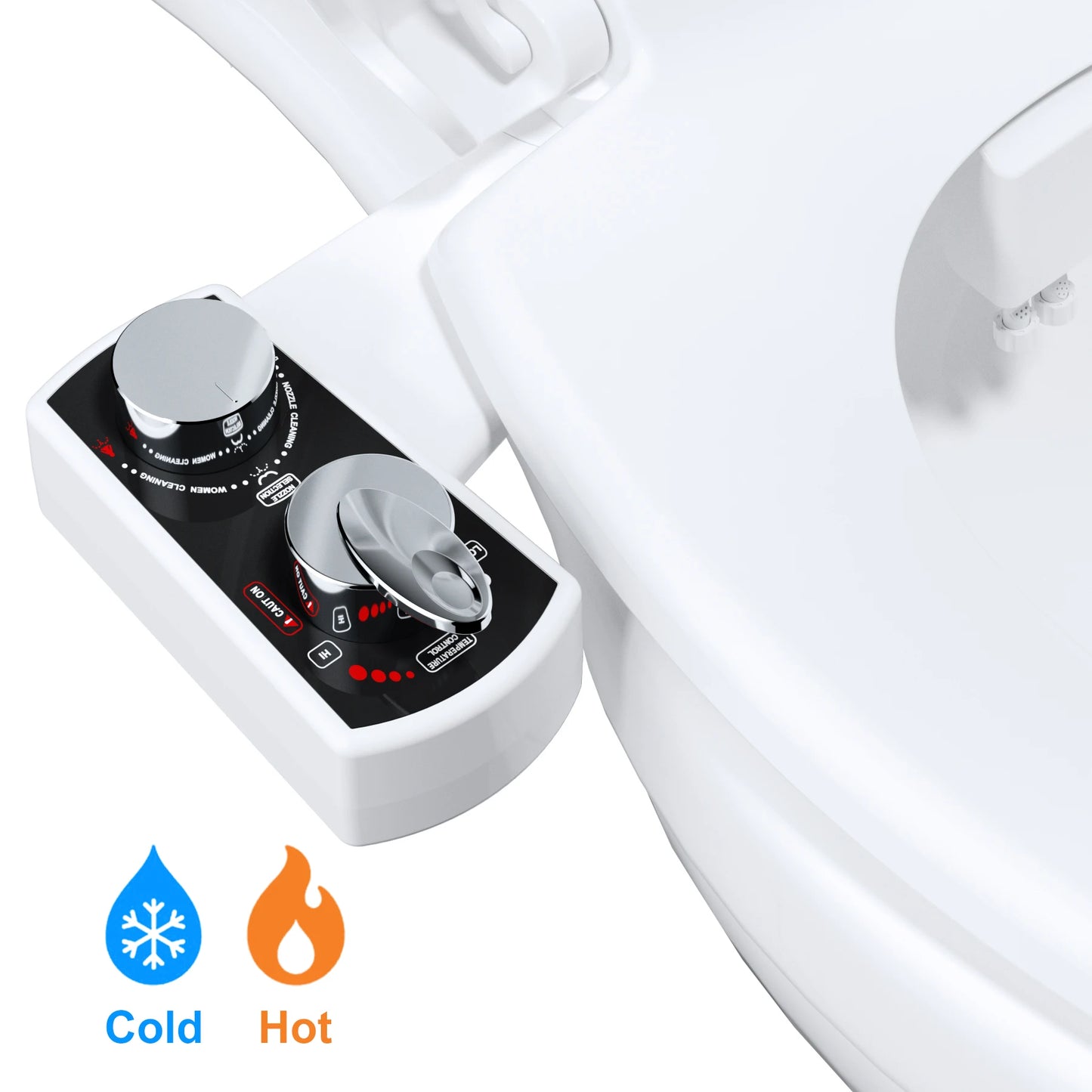 Hibbent Bidet Attachment Non-Electric Dual Nozzle With Adjustable Water Pressure