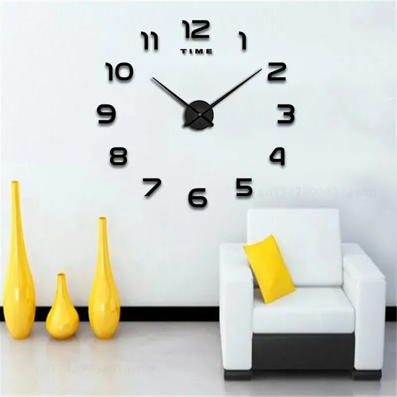 Modern Design Large Wall Clock Quartz DIY Kit Luminova Face