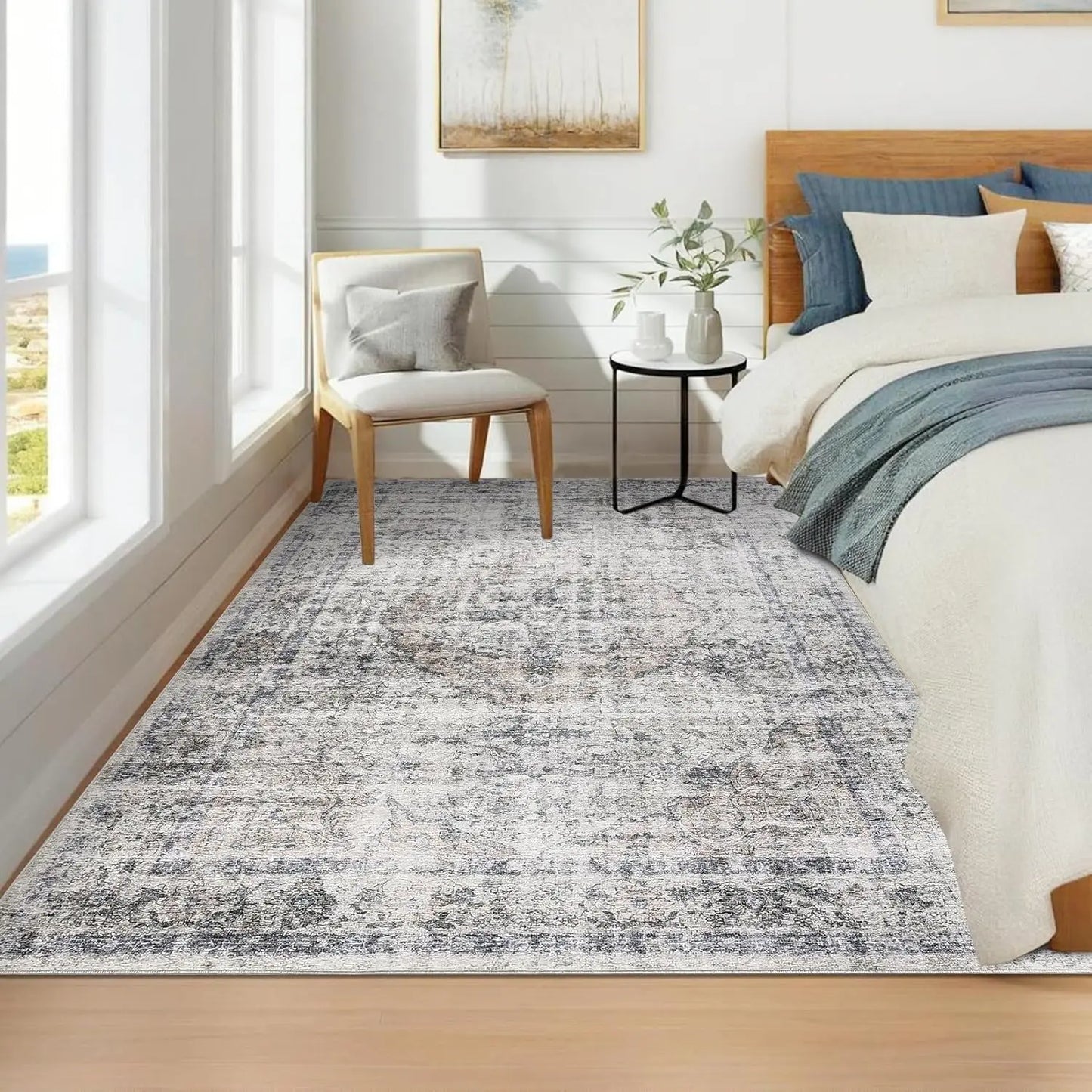 TWISTER.CK Washable Area Rug Stain Resistant Indoor Carpet With Non Slip Backing